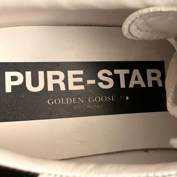 Golden Goose Pure-Star Leather Low Trainers White Black Mens size 40 - Picture 7 of 7
